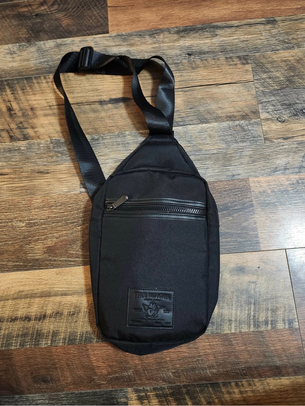 True Religion Black Sling Waist Bag